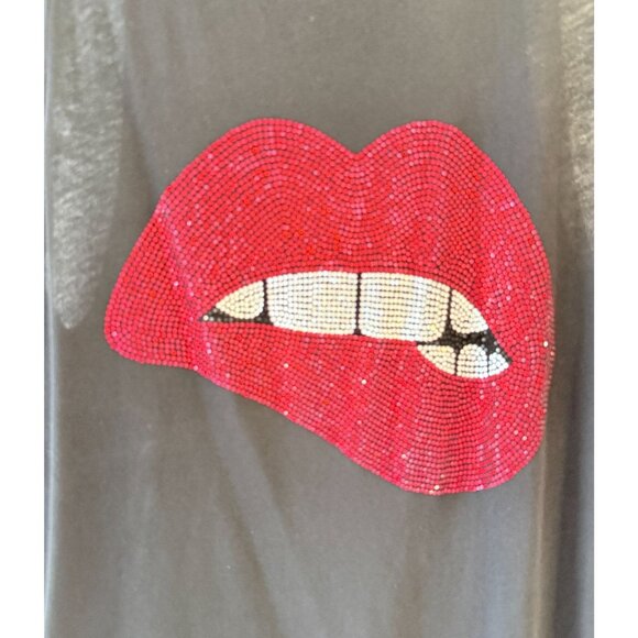 Lauren Moshi Size XS Peyton Crystal Biting Lip Tank Longline Ultra Soft Knit - Picture 7 of 11